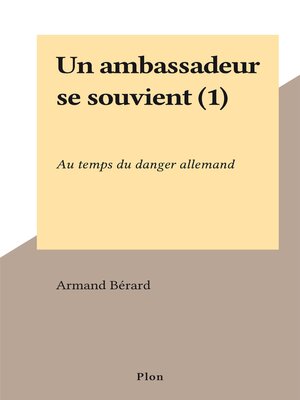 cover image of Un ambassadeur se souvient (1)